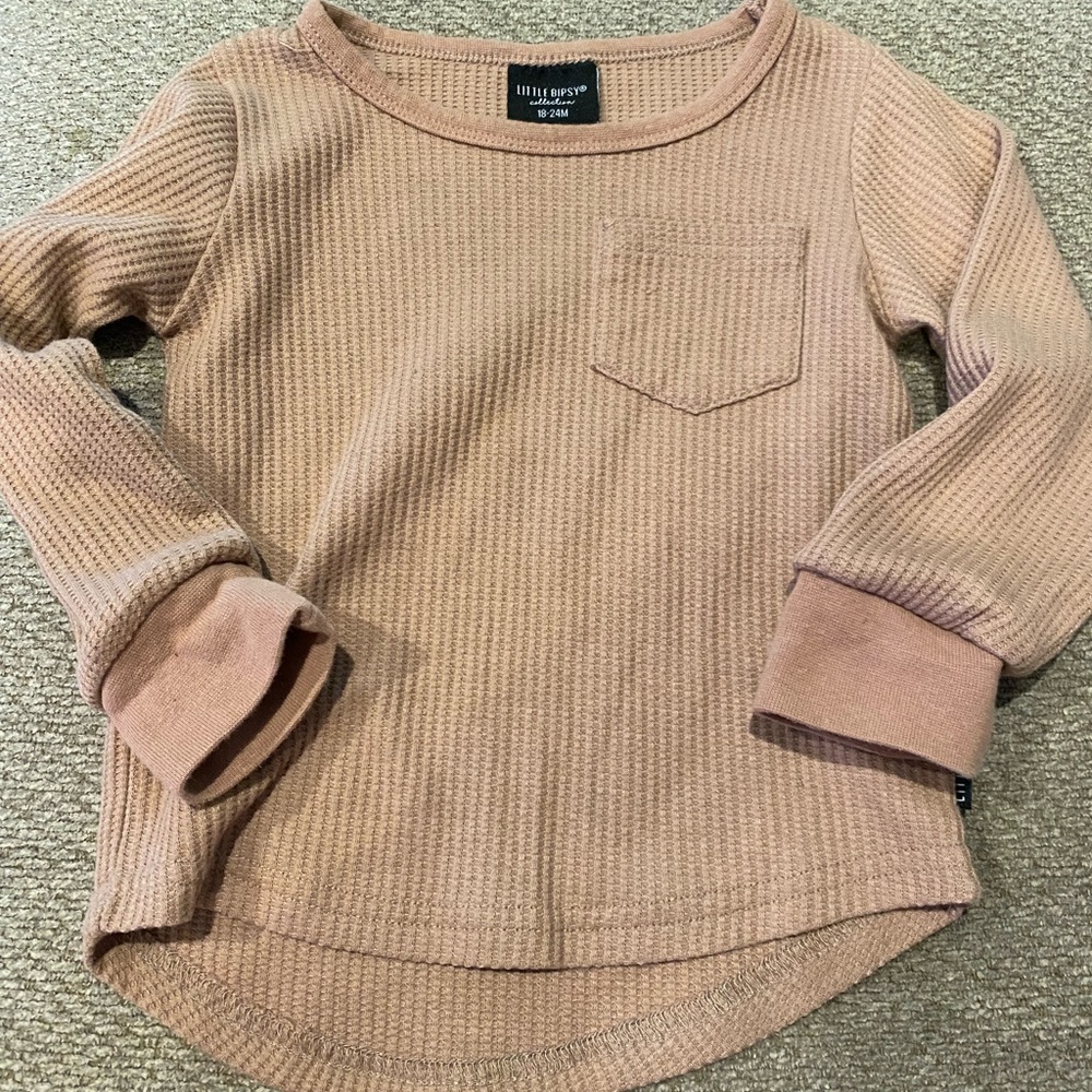 Little Bipsy Waffle Longsleeve- Cinnamon Color